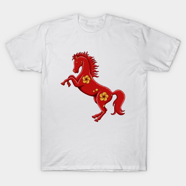horse zodiac T-Shirt by rikiumart21